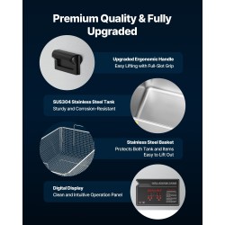 Ultraäänipesuri 50L ruostumatonta terästä 840W ultraääniteho 1500W lämmitys digitaalinen näyttö pyörillä