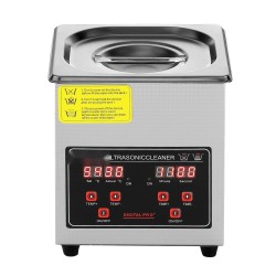 Ultraäänipuhdistin 2 L ruostumatonta terästä 40 kHz digitaalinen ajastin säädettävä lämmitys