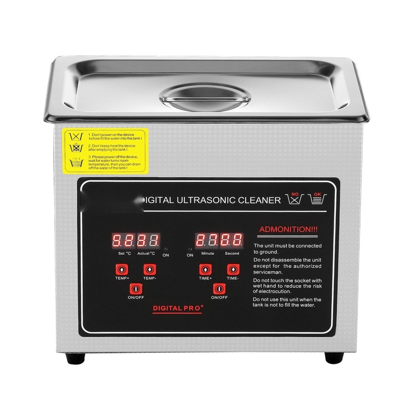 Ultraäänipuhdistin 3L ruostumaton teräs 40kHz digitaalinen ajastin ja lämmitys