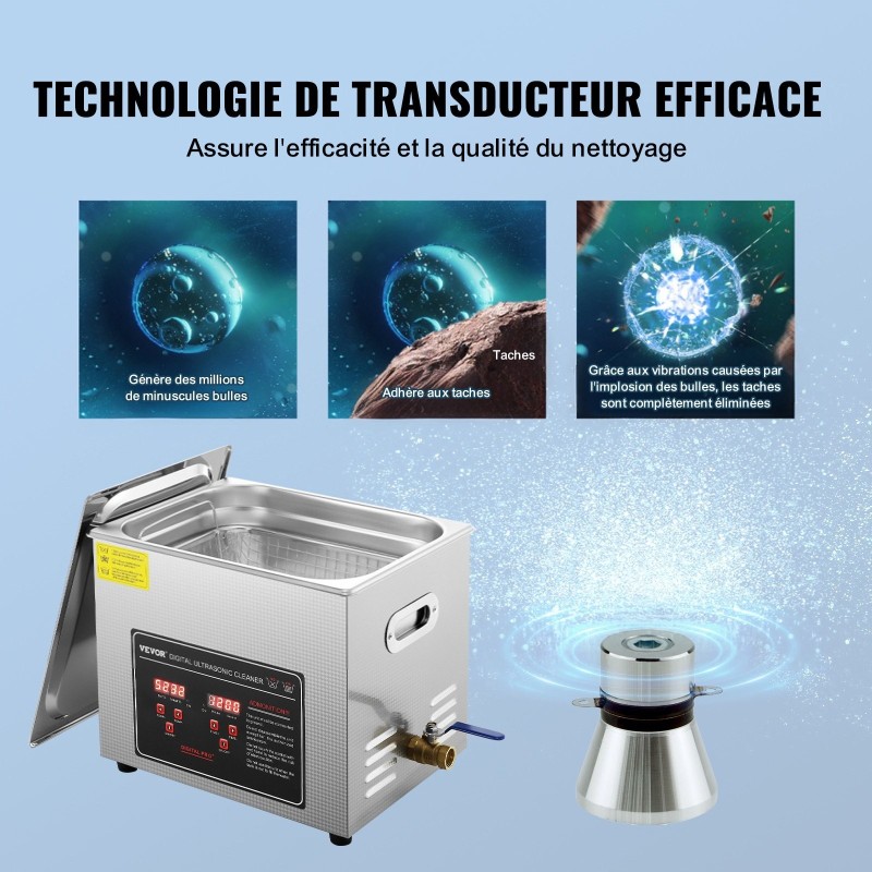 Ultraäänipesuri 10 L ruostumaton teräs säiliö digitaalinen ajastin ja lämmitys