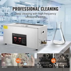 Ultraäänipesuri 22 l ruostumaton teräs säiliö 40 kHz lämmitys digitaalinen ajastin