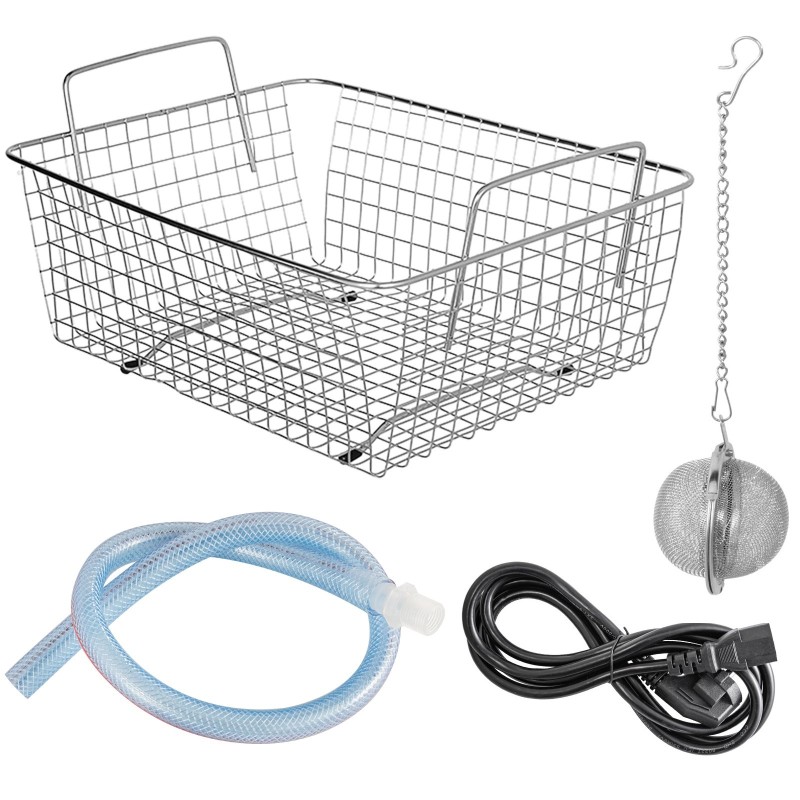 Ultraäänipesuri 6,5 l ruostumatonta terästä lämmityksellä ja ajastimella koruille silmälaseille