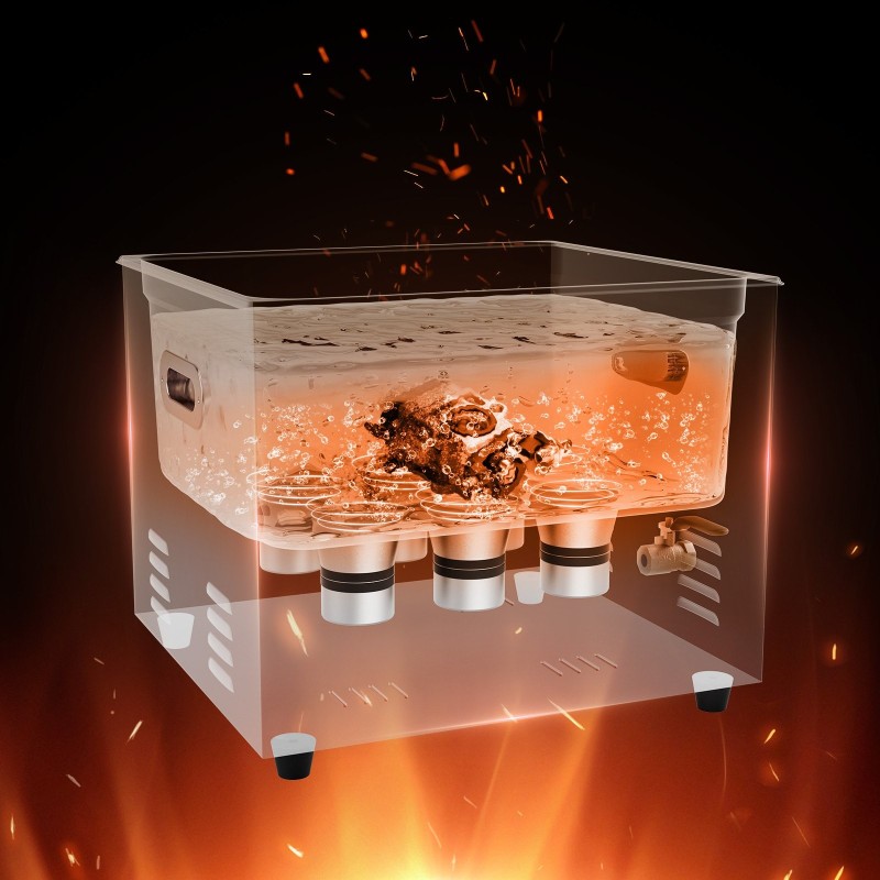 Ultraäänipuhdistin 15L 304-ruostumaton teräs 40kHz 360W 450W lämmitys ajastin