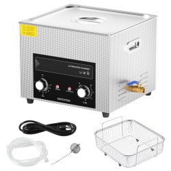 Ultraäänipuhdistin 15L 304-ruostumaton teräs 40kHz 360W 450W lämmitys ajastin