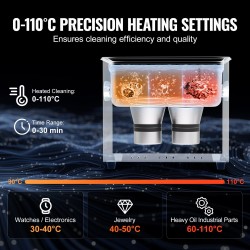 Ultraäänipesuri 3L 120W 40kHz ruostumattomasta teräksestä valmistetulla lämmittävällä säiliöllä ajastimella