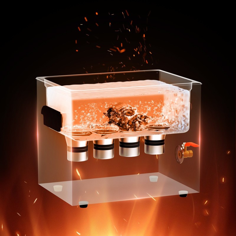 Ultraäänipesuri 10 l ruostumattomasta teräksestä lämmöllä ja ajastimella