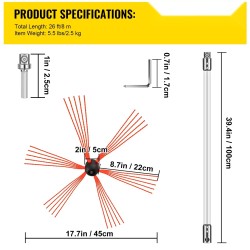 Savupiipun puhdistussarja kahdeksan metriä kahdeksan nailontankoa joustava nailonharjapää