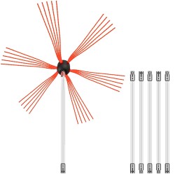 Savupiipun puhdistussetti nylon 6 m 6 kpl joustava harjaspää valkoiset varret