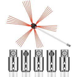 Savupiipun puhdistussetti nylon 6 m 6 kpl joustava harjaspää valkoiset varret