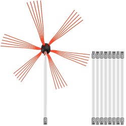 Savupiipun puhdistussarja nailonista yhdeksän metrin pituus yhdeksällä joustavalla vartella porakonekäyttöön