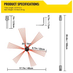 Savupiipun puhdistussarja nailonjatkovarret kymmenen metriä kymmenen vartta kaksi harjapäätä