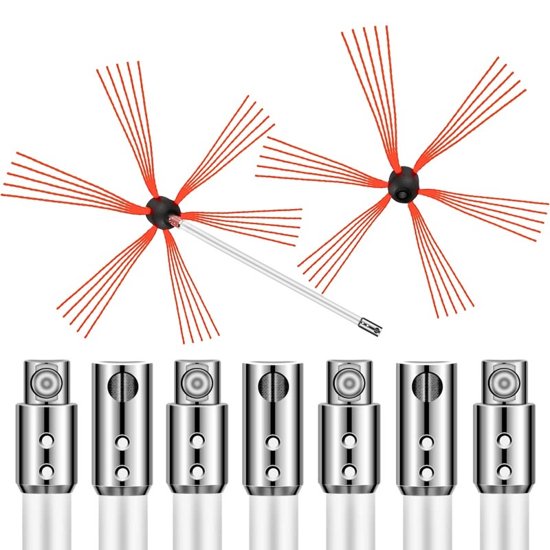 Savupiipun puhdistussarja nylon 8 m harjapituus 30 mm puhdistusalue 4–12 tuumaa