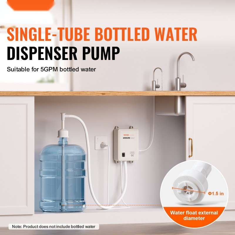 Pullovesipumppujärjestelmä juomavedelle PA66-muovi 3,8 l/min 2,8–4,1 bar 609,6 cm PE-putki