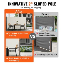 Sivuvedettävä markiisi 180x300 cm 280 g/m² polyesteri PU-pinnoite alumiinirunko beige UV30+