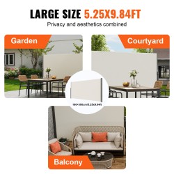 Sisäänvedettävä sivumarkiisi 160×300 cm 180 g/m² polyesterikangas UV30+ beige