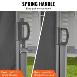 Vedettävä sivumarkiisi 200×600 cm polyesterikangas 180 g/m² PU-pinnoite harmaa ulkokäyttö rautarunko