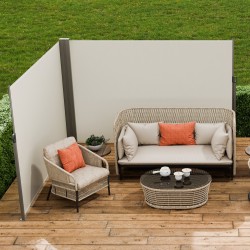 Pidentyvä sivumarkiisi 180g/m² polyesteri PU-pinnoite 200×600 cm beige