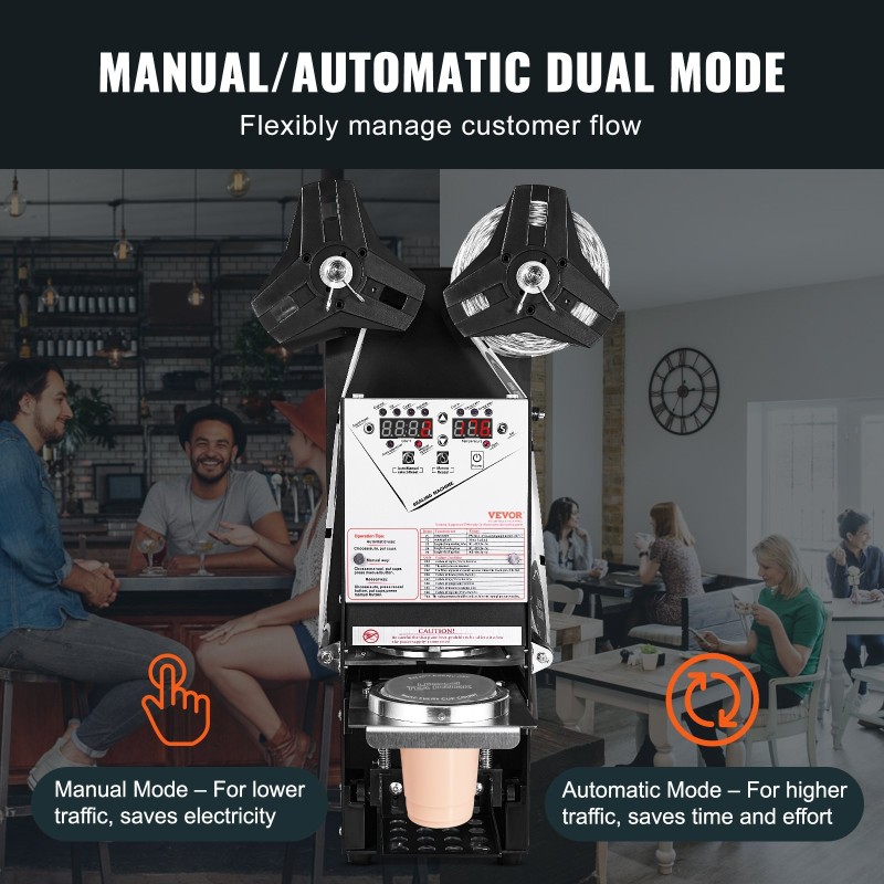 Automaattinen kuppisulkija 90 ja 95 mm kupeille 500–650 kuppia tunnissa