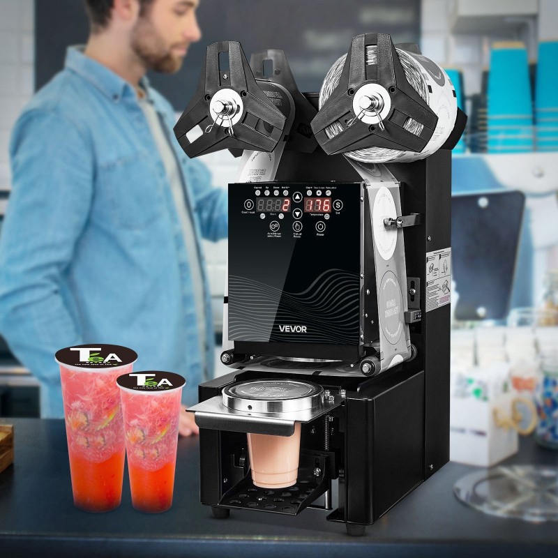 Automaattinen kupinsuljentakone 500–650 kuppia tunnissa 9–19 cm kupeille digitaalinen ohjauspaneeli