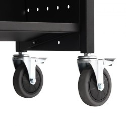 Kirjavaunu hiiliterästä 3 W-muotoista hyllyä 150 kg 4 pyörää 2 lukittavaa