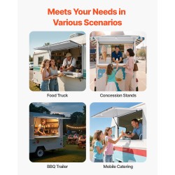 Palveluluukku alumiiniseosrunko 152×92 cm markiisiovella sadevedenkestävä ruoka-autoon