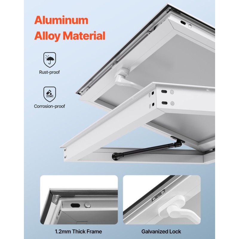 Myyntiluukku alumiiniseosrunko 188x102 cm ruokarekkoihin markiisiovella hydraulitukilla sadevesitiivis