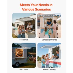 Palveluikkuna alumiiniseos 92x92 cm ruokarekkoihin markiisiovella hydraulisauvoilla sateenkestävä rakenne