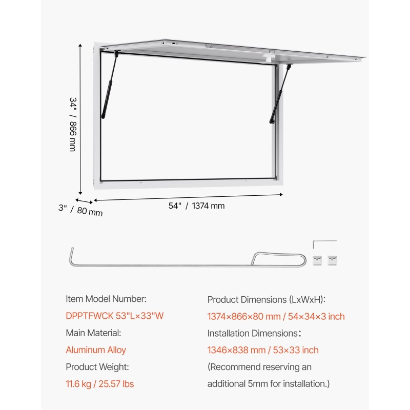 Myyntiluukku alumiiniseosrunko 1374x866x80 mm markiisiovella ruokarekkoihin ja kioskeihin