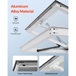 Myyntiluukku alumiiniseos asennusaukko 91,5x61 cm markiisiovella kaasujousilla ruokarekkoihin ja myyntivaunuihin