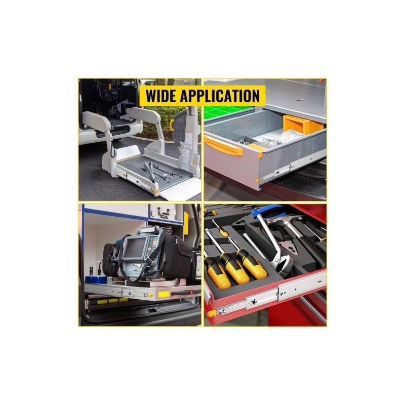 Raskaan käytön laatikkokiskosarja kylmävalssattu teräs 81,3 cm 226,8 kg 1 pari