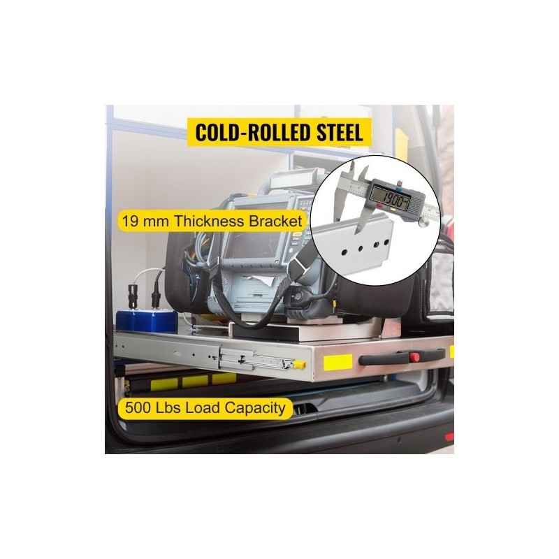 Raskaan käytön laatikkokiskosarja kylmävalssattu teräs 48 tuumaa kokonaan ulos vedettävä pari