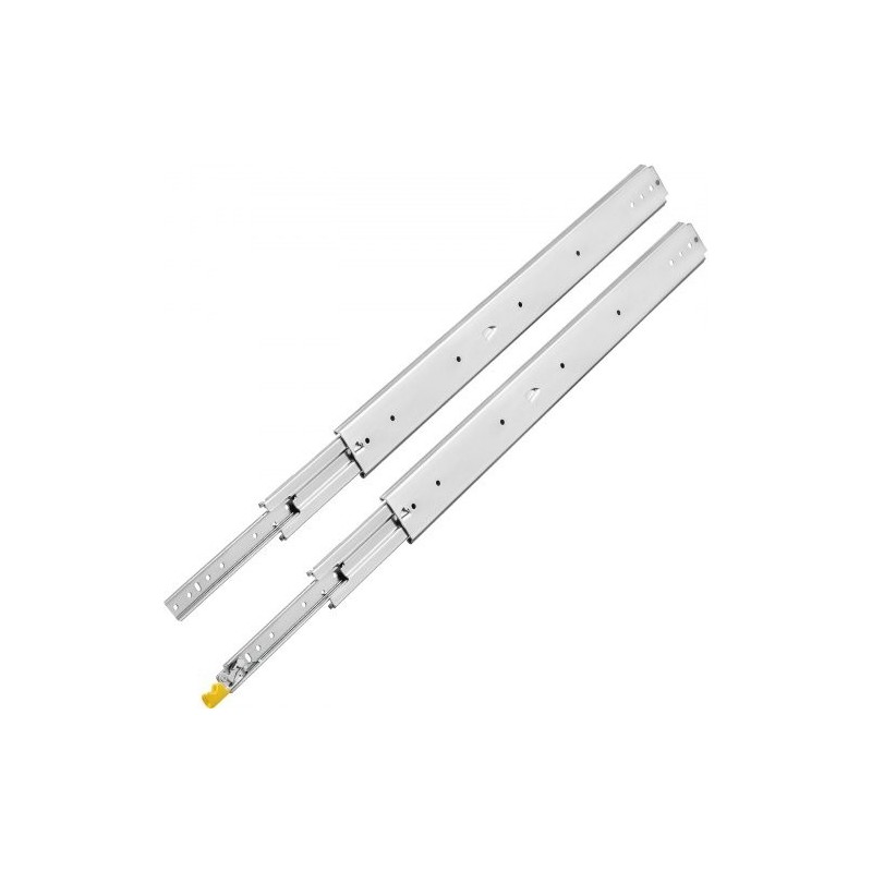 Raskaan käytön laatikkokiskosarja kylmävalssattu teräs 48 tuumaa kokonaan ulos vedettävä pari