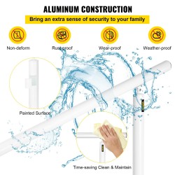 Portaiden alumiinikaide valkoinen 0–5 askelmaa säädettävä kulma sisäkäyttö ulkokäyttö