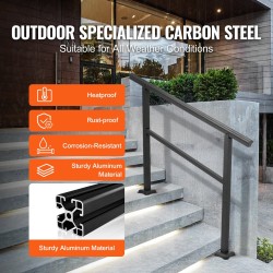 Ulkokäsijohde alumiini 121 x 89,5 cm musta säädettävä 0–30° 3–4 portaalle