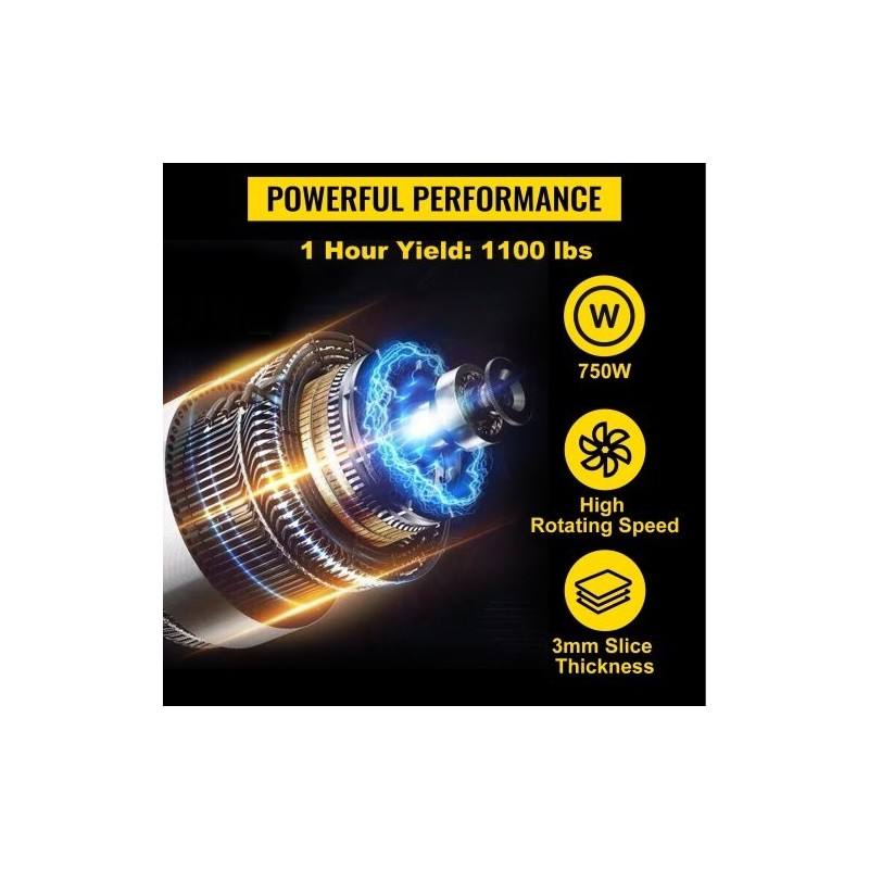 Sähköinen lihaleikkuri ruostumattomasta teräksestä 750 wattia 500 kilogrammaa tunnissa teräväli 3 millimetriä