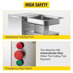Sähköinen lihaleikkuri ruostumattomasta teräksestä 750 wattia 500 kilogrammaa tunnissa teräväli 3 millimetriä