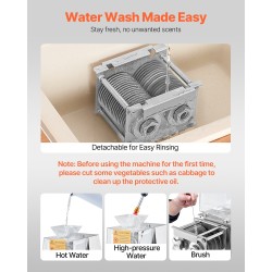 Lihaleikkuri 850W ruostumaton teräs 5 mm irrotettavat terät kotiin ravintolaan