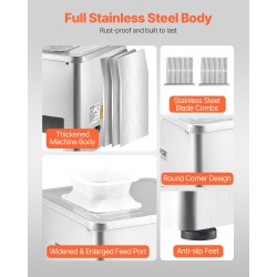 Sähköinen lihaleikkuri ruostumattomasta teräksestä 550 W 3,5 mm 159 kg tunnissa