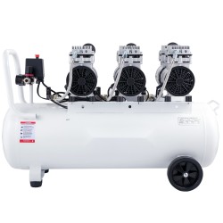 Öljytön paineilmakompressori 80 litran teräksinen säiliö 2200 wattinen kuparimoottori hiljainen pyörällinen