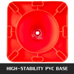 Liikennekartiot PVC 45,7 cm 20 kpl punainen heijastavilla kauluksilla neliöpohjalla