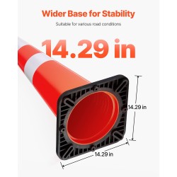 Liikennekartiot PVC-muoviset 92 senttimetriä 6 kpl oranssi heijastinkaulus painotettu pohja