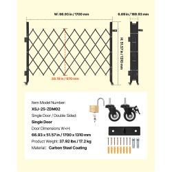 Taitettava teräsportti 170 × 131 cm lukittavilla 360° pyörillä sisäänkäynneille ja autotalliin