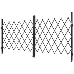 Kaksinkertainen taittuva teräs turvaportti 3200 mm 1605 mm 360 asteen pyörillä lukittava