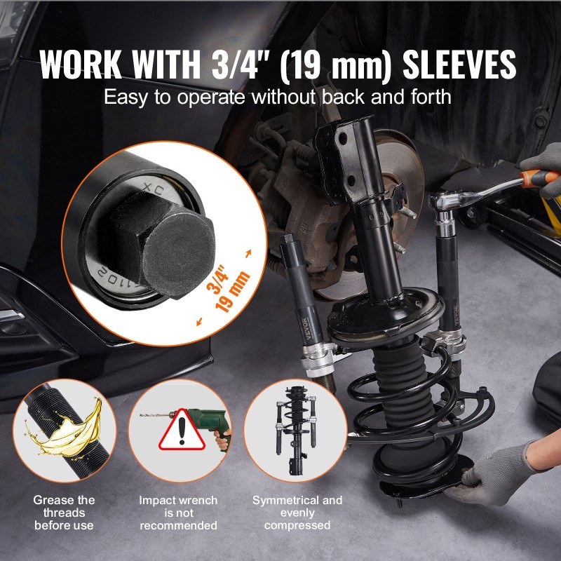 Kierrejousipuristin 2 kpl terästä 1200 kg 220–310 mm MacPherson-tyyppisille iskunvaimentimille