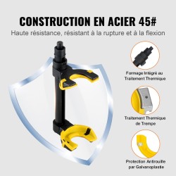 Macpherson-tyyppinen jousipuristin 45 teräs karkaistu kierrevarsi vaihdettavat haarukat keltainen suojaholkki kantolaukku