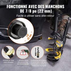 Macpherson-tyyppinen jousipuristin 45 teräs karkaistu kierrevarsi vaihdettavat haarukat keltainen suojaholkki kantolaukku