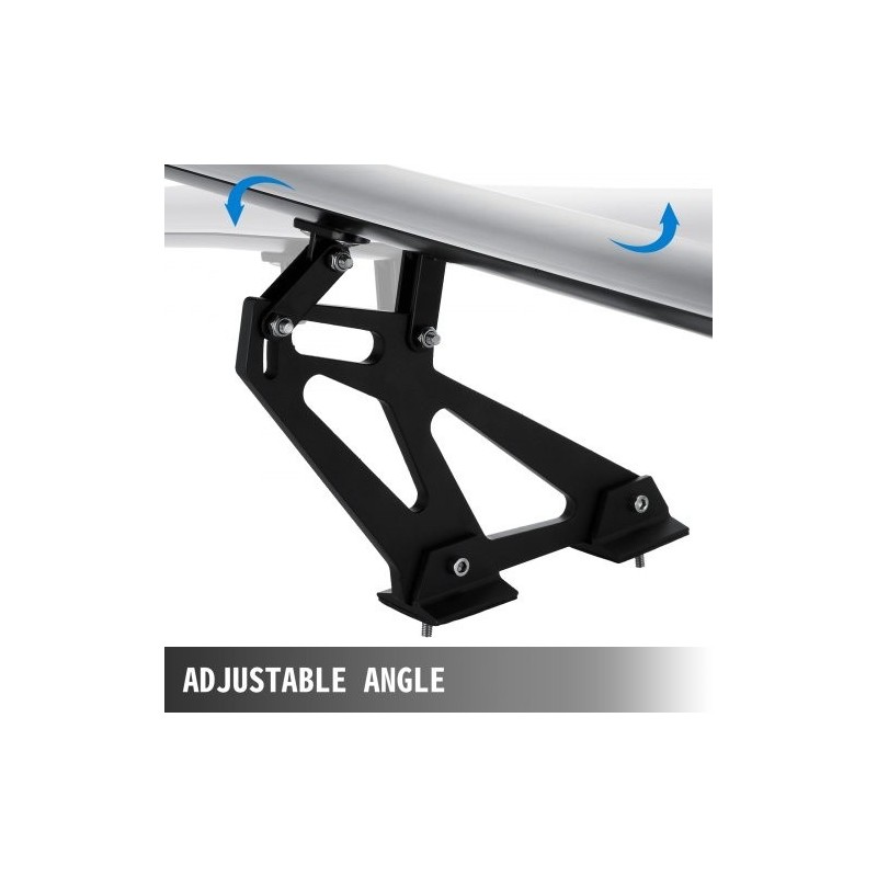 Takasiipi alumiiniseoksinen 111 senttimetriä yksitasoinen musta säädettävillä kannakkeilla hatchbackeihin