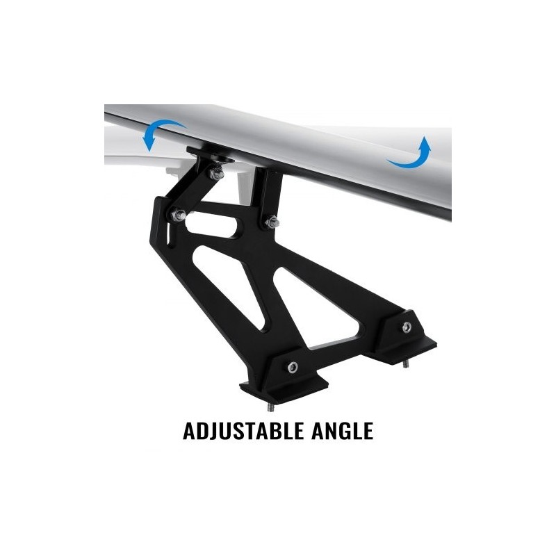 Takasiipi alumiiniseoksesta kaksitasoinen musta säädettävillä kannattimilla yleismallinen sedaneihin