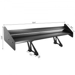 Takasiipi alumiiniseoksesta kaksitasoinen musta säädettävillä kannattimilla yleismallinen sedaneihin