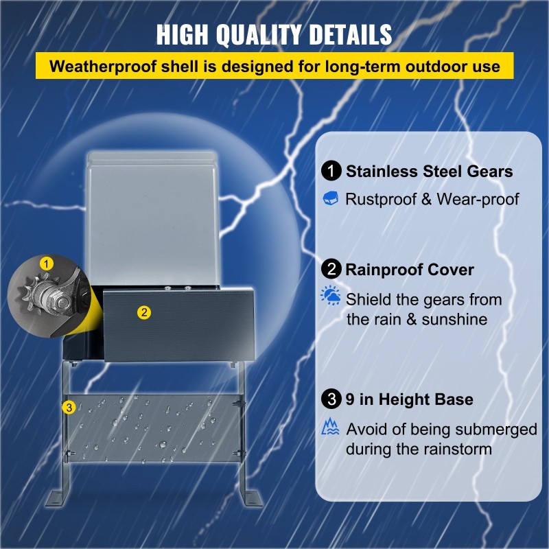Automaattinen liukuportin avaaja 1400 kg kantavuus 500W 220V 2 kaukosäädintä 13 m/min